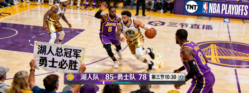 NBA季后赛湖人队对阵勇士队现场直播画面